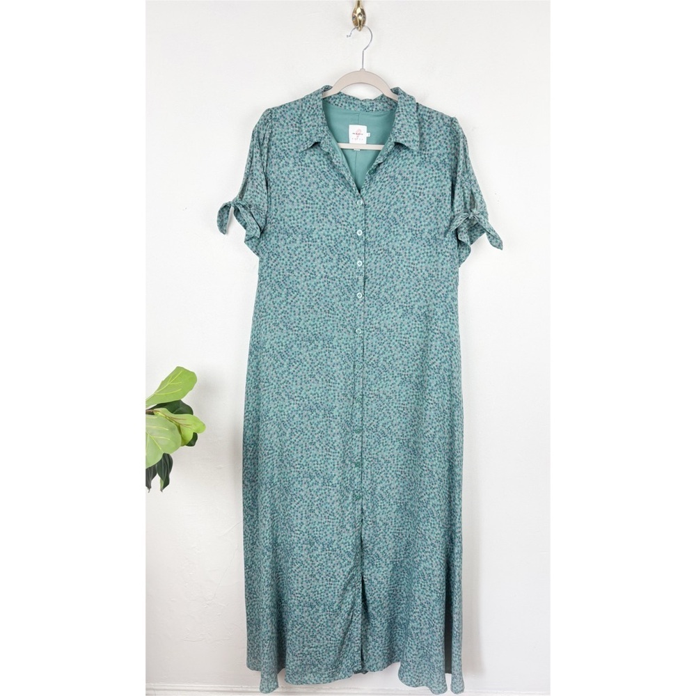 The Nines by HATCH Teal Floral Maxi Dress